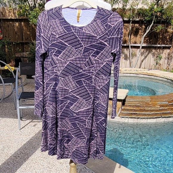 Rachel Pally Geometric Print Long Sleeve Soft Flowy tunic dress comfy  L - Picture 7 of 12